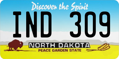 ND license plate IND309