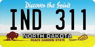 ND license plate IND311