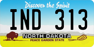 ND license plate IND313