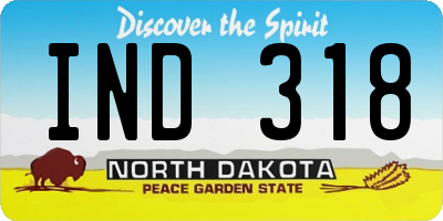 ND license plate IND318