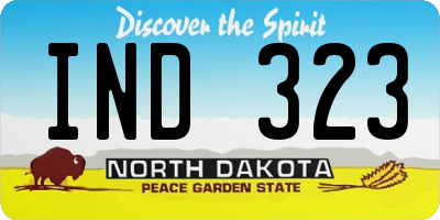 ND license plate IND323