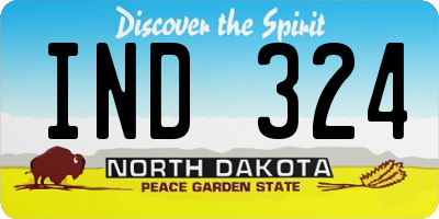 ND license plate IND324