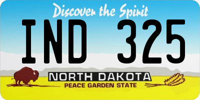 ND license plate IND325