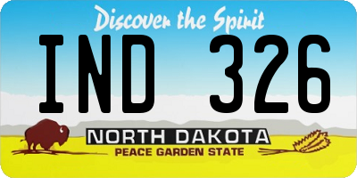 ND license plate IND326