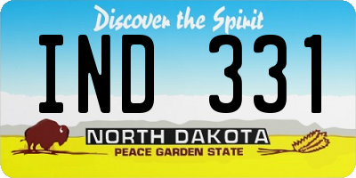 ND license plate IND331