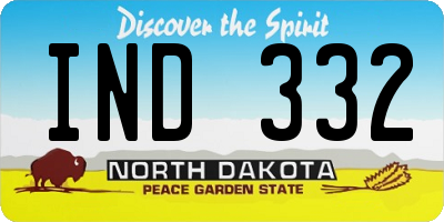 ND license plate IND332