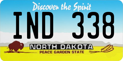ND license plate IND338