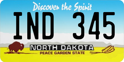 ND license plate IND345