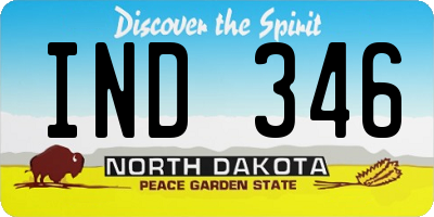 ND license plate IND346