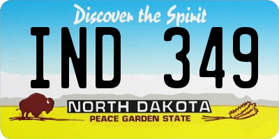 ND license plate IND349
