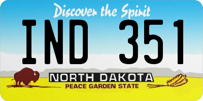 ND license plate IND351