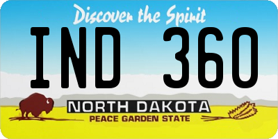 ND license plate IND360