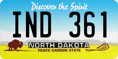 ND license plate IND361