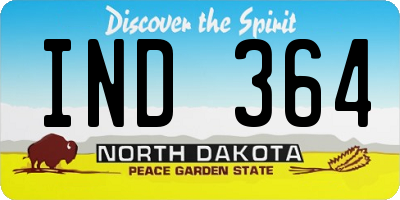 ND license plate IND364