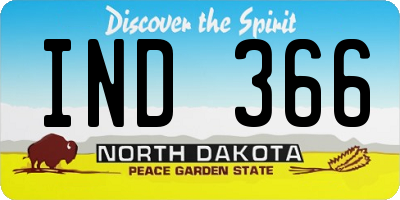 ND license plate IND366