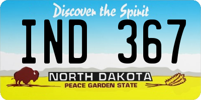 ND license plate IND367
