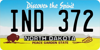ND license plate IND372