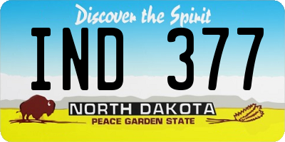ND license plate IND377