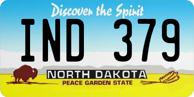 ND license plate IND379