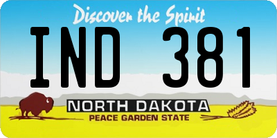 ND license plate IND381