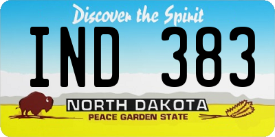 ND license plate IND383