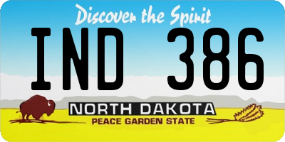 ND license plate IND386