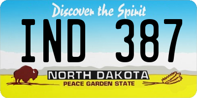 ND license plate IND387
