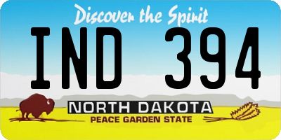 ND license plate IND394