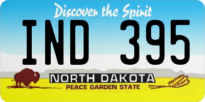 ND license plate IND395