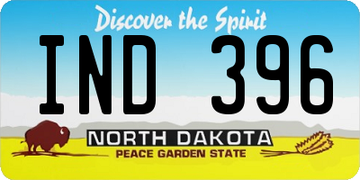 ND license plate IND396