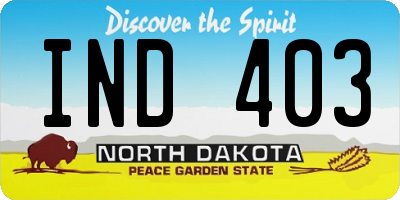 ND license plate IND403