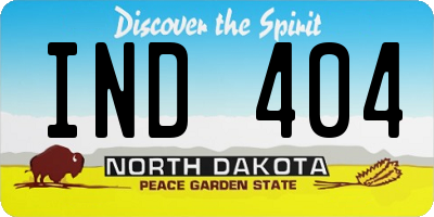 ND license plate IND404