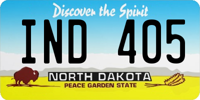 ND license plate IND405