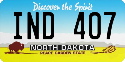 ND license plate IND407