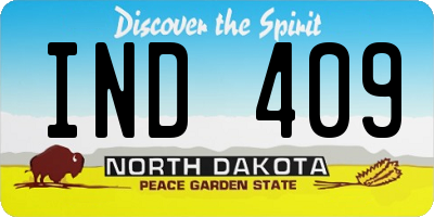 ND license plate IND409