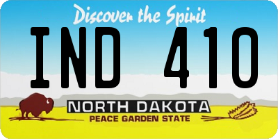 ND license plate IND410
