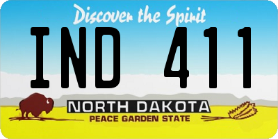 ND license plate IND411