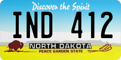 ND license plate IND412