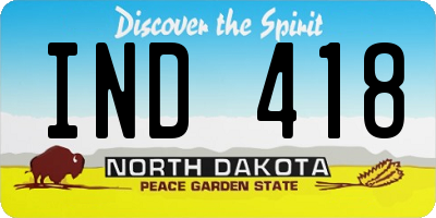 ND license plate IND418