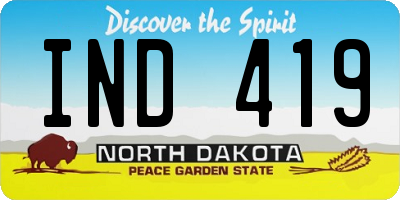 ND license plate IND419