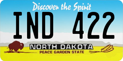ND license plate IND422