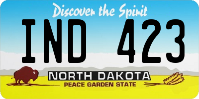 ND license plate IND423