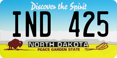 ND license plate IND425