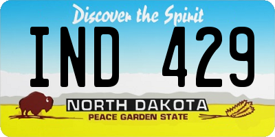 ND license plate IND429