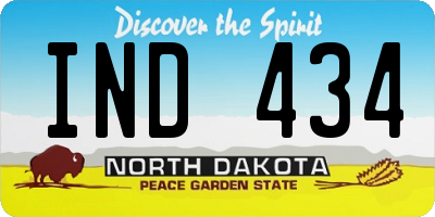 ND license plate IND434