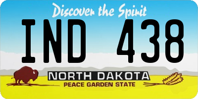 ND license plate IND438