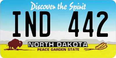 ND license plate IND442