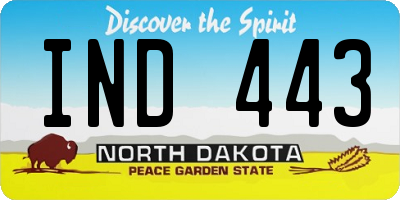 ND license plate IND443