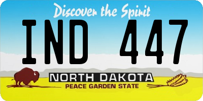 ND license plate IND447