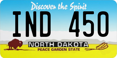 ND license plate IND450